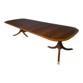 Mahogany Scallop Cornered Dining Table With Satin Finish by Leighton Hall - Showroom Sample For Sale
