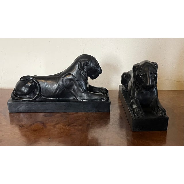 18th Century Antique George III Wedgwood Black Basalt Models of the Capitoline or Egyptian Lions Circa 1780 For Sale - Image 5 of 9