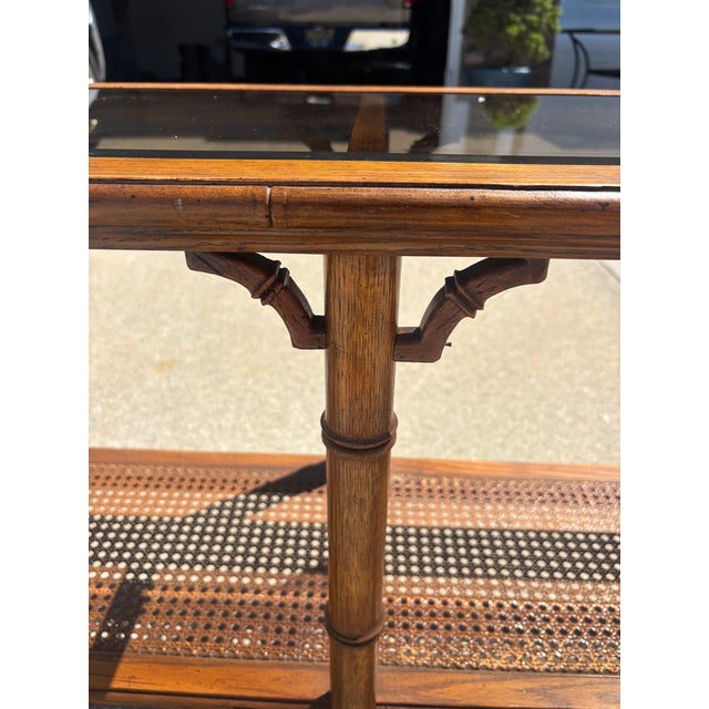 Vintage Faux Bamboo Console Table For Sale - Image 6 of 9