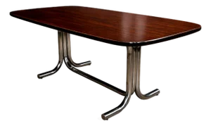 Geraldo de Barros “Torm” Conference Dining Table in Chrome & Brazilian Rosewood (Jacaranda), Brazil, 1970s – Lot 7