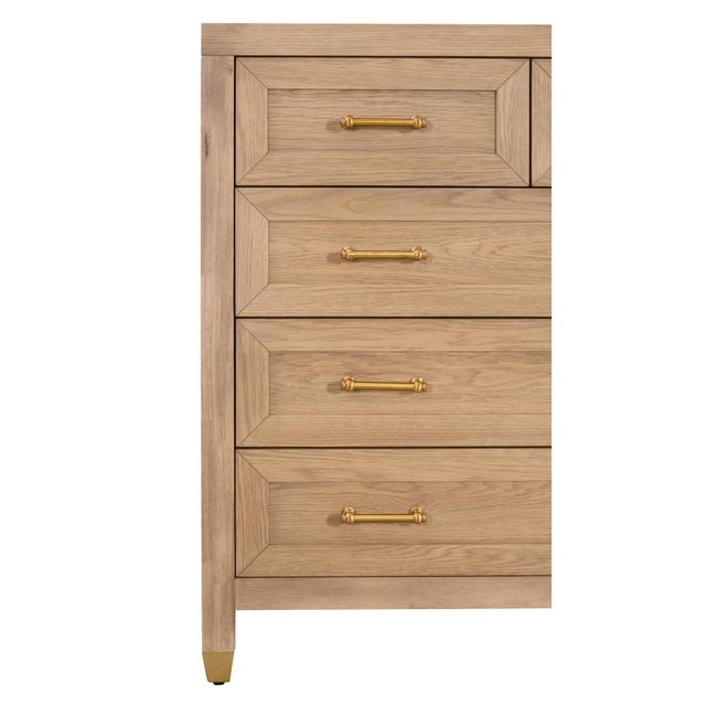 Stella 5-Drawer High Chest, Light Honey Oak For Sale In Los Angeles - Image 6 of 6