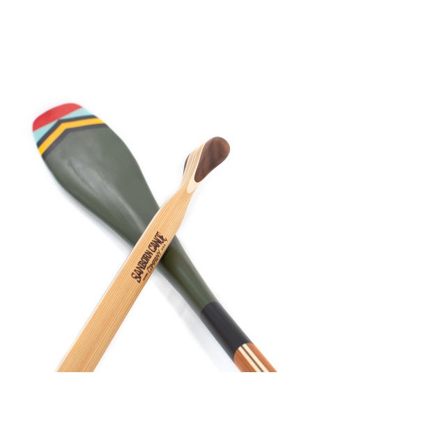 Cabin Sanborn Canoe Company Scout Hand Painted Canoe Paddle (New/ Old Stock) For Sale - Image 3 of 4