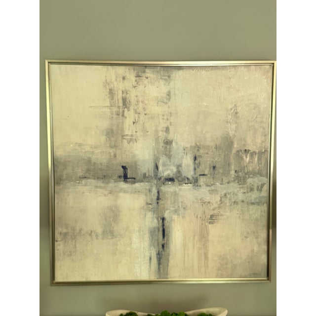 Abstract Tim O'Toole for Ethan Allen Abstract Cityscape Hand-Embellished Giclee on Canvas For Sale - Image 3 of 4