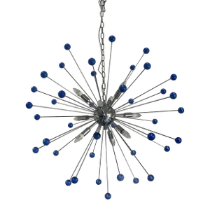 Contemporary Blue “Star” Murano Glass Sputnik Chandelier