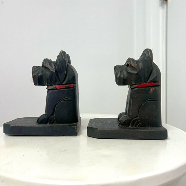 Vintage French Wood Terrier Bookends - a Pair For Sale - Image 4 of 11