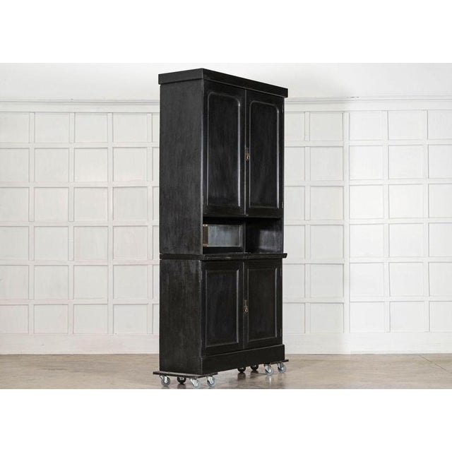 Large English Ebonised Mirrored Mahogany Cabinet, 1880 For Sale - Image 3 of 18