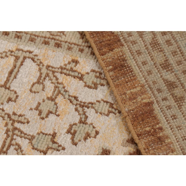 Beige Rug & Kilim’s Classic Oushak Style Rug in Beige-Brown Floral Pattern For Sale - Image 8 of 8