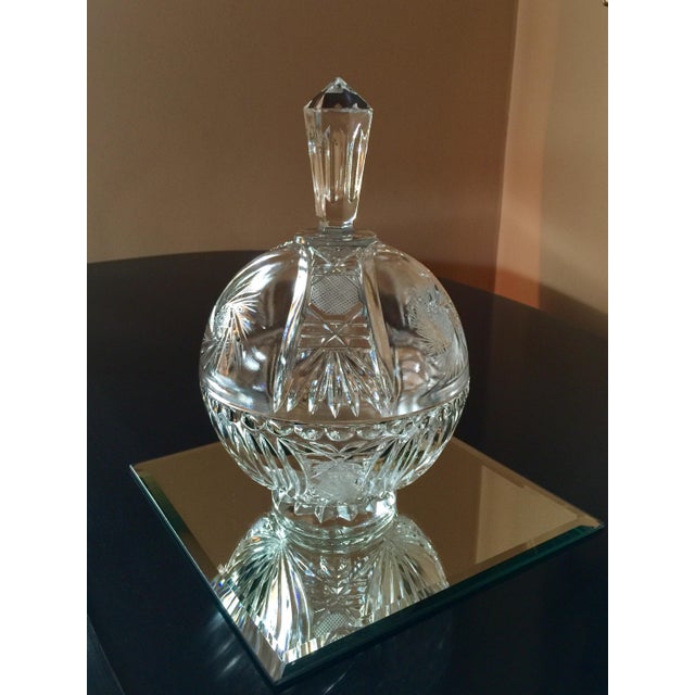 Pinwheel and Hob-stars surround this heavy weighted work of glass. Bottom half measures 3.25 with equal half domed top...