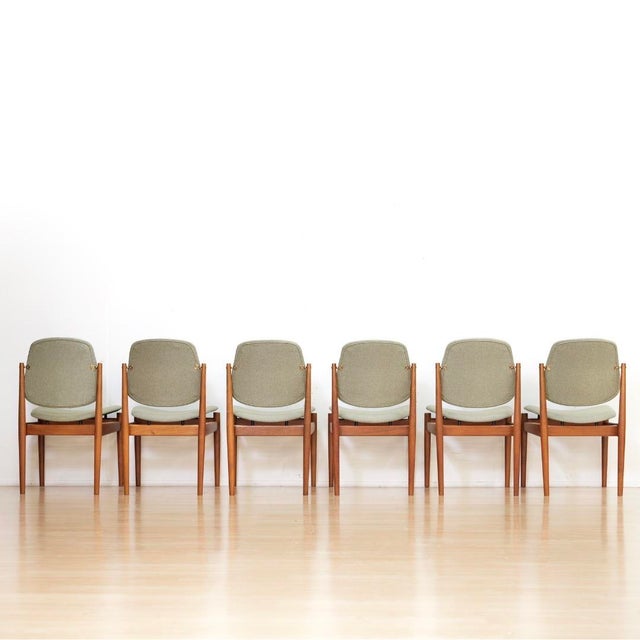 France & Son 1960s Set of Six Danish Modern Model 203 Dining Chairs Arne Vodder for France & Son For Sale - Image 4 of 15