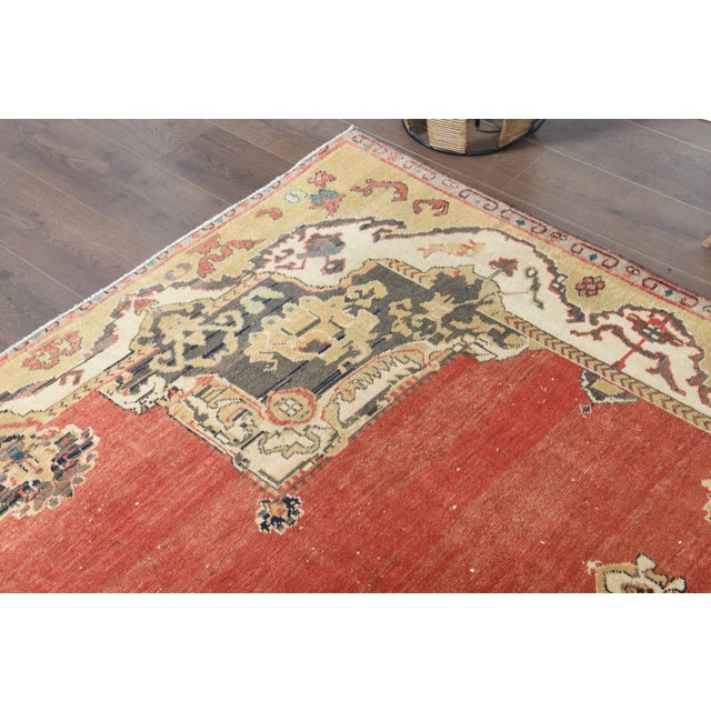 1970s Vintage Turkish Handmade Wool Red Oversized Area Rug For Sale - Image 10 of 10