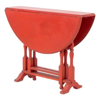 George III Style Red Painted Circular Drop Leaf Table For Sale