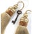 2020s Gold Key Tassels With Cut Velvet Ruche- A Pair For Sale - Image 5 of 12