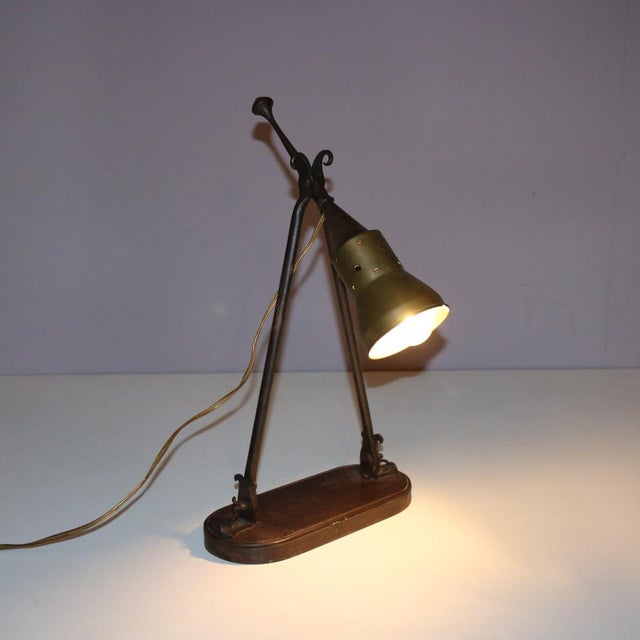 Brutalist Style Desk Lamp, Netherlands, 1950s For Sale - Image 4 of 16