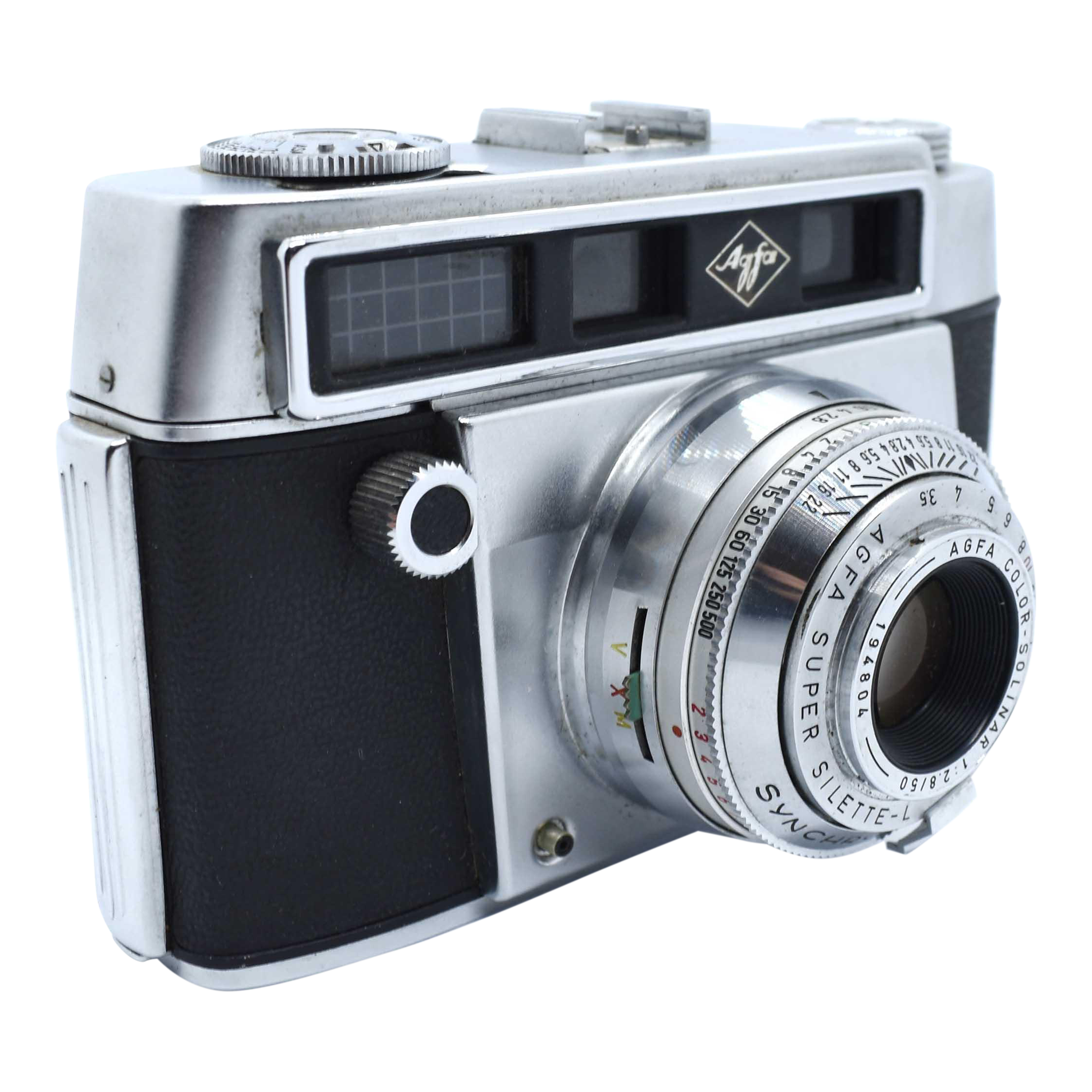 カメラ、アグファスーパーソリーナー Vintage 1950s Agfa Super Silette-L Rangefinder Camera With Color