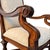 1980s Neoclassical Hand-Carved Mahogany Armchairs With Rolled Arms & X-Stretcher - A Pair For Sale - Image 9 of 14