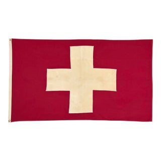 Vintage Cotton Sewn Flag of Switzerland For Sale