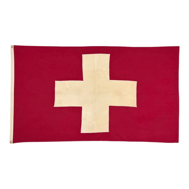 Vintage Cotton Sewn Flag of Switzerland For Sale