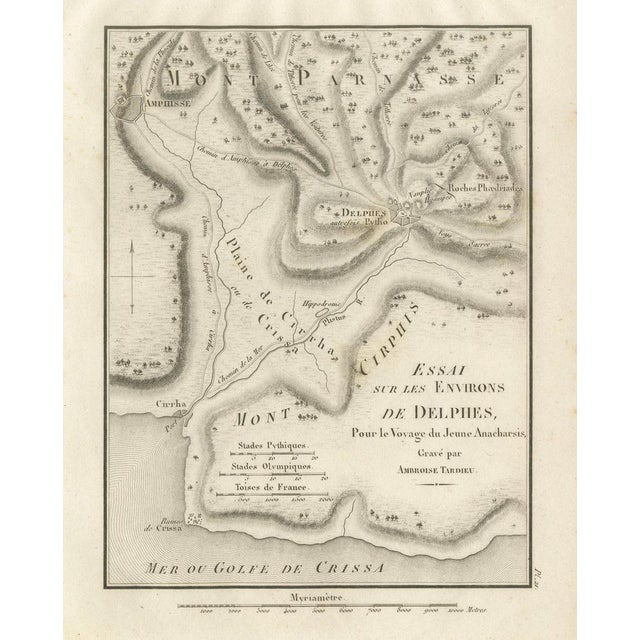Antique Map of Delphi and Mount Parnassus from Ambroise Tardieu, 1825 For Sale - Image 10 of 10