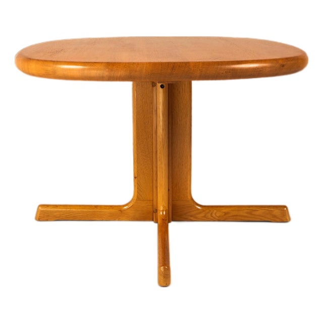 Mid-Century Danish Modern Petite Pedestal Coffee Table in White Oak by Dyrlund, Denmark, C. 1960s For Sale