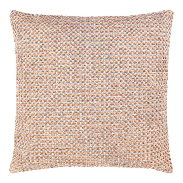 The House Of Scalamandré Heatherton Square Pillow In Peach For Sale