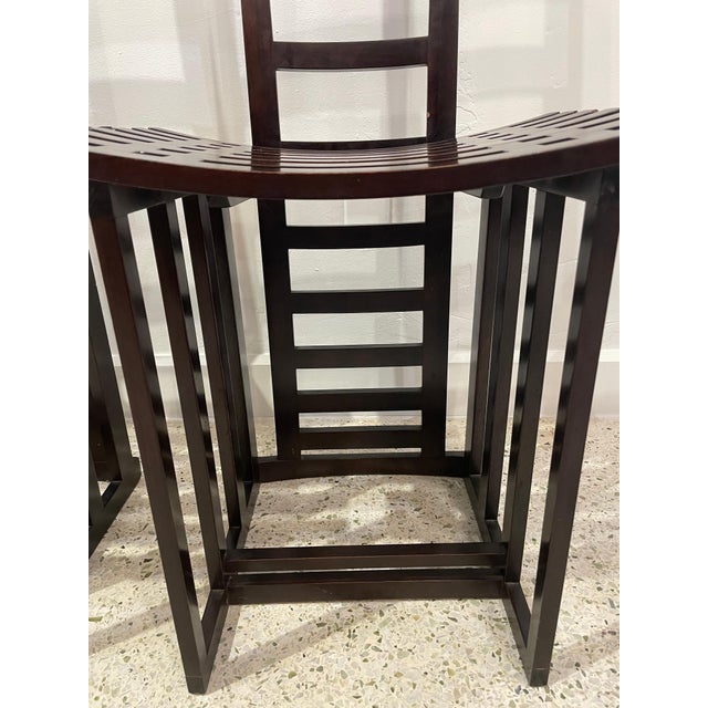 Postmodern Tall Ladderback Architectural Design Chairs- A Pair For Sale - Image 3 of 18