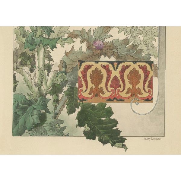 The Majestic Thistle: An Art Nouveau Study by Henry Lambert, 1896 For Sale - Image 3 of 10