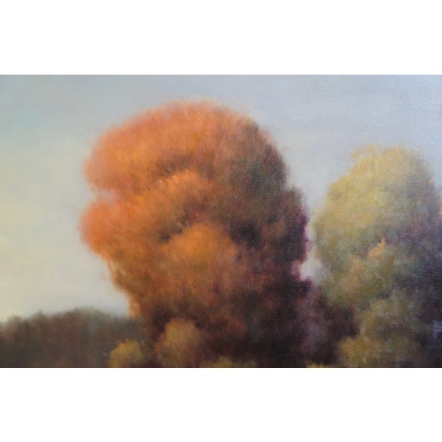 Bonnatt Pastoral Country Farmhouse Landscape Oil Painting on Canvas 71" For Sale - Image 9 of 12