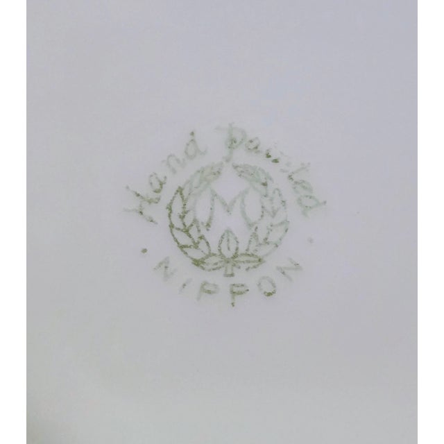 Antique Art Nouveau Hand-Painted Nippon Morimura Daisy Landscape Vase For Sale - Image 14 of 15