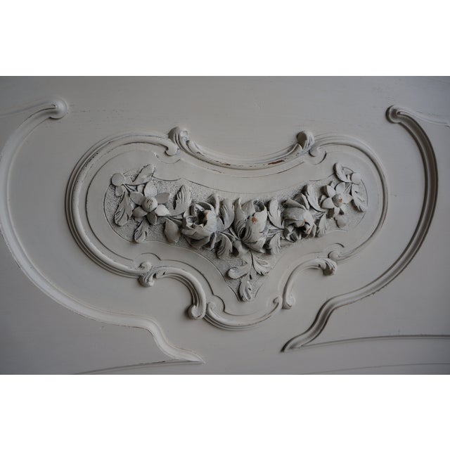 Antique French Rococo Painted Full/Queen Bed For Sale - Image 6 of 7