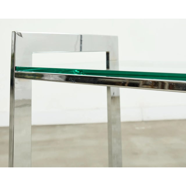 Milo Baughman Style Mid-Century Chrome Two Tier Bar Cart For Sale - Image 15 of 17