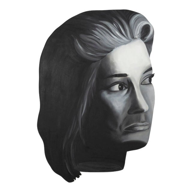 1980s Ken Warneke Face Painting "Female Looking Right" For Sale