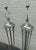 Rare pair of Late 20th Century Hart Associates floor lamps in textured gray with brass and chrome accents. Hart Associates...