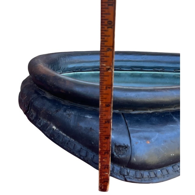 Bunny Williams Home Vintage Horse Dark Brown Light Harness Collar Mirror Rustic American Folk Art Ralph Lauren Style Equestrian Decor For Sale - Image 4 of 6