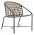 Brown Jordan Kantan Aluminum Suncloth Arm Chair, Textured Pewter frame with Mica fabric For Sale
