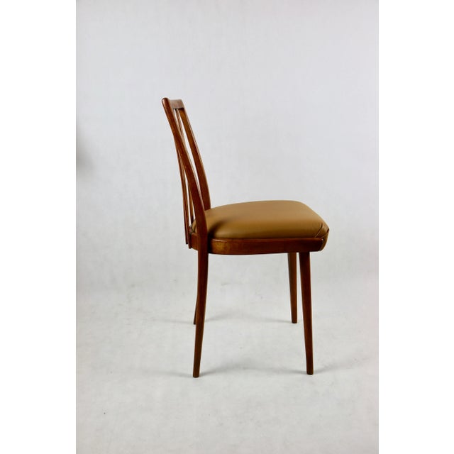 1970s Camel Brown Natural Leather Dining Chair, 1970s For Sale - Image 5 of 12