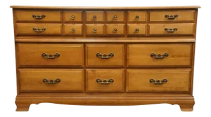 Garrison Furniture Solid Hard Rock Maple Colonial Early American 58" Triple Dresser 1858