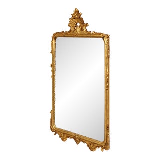 Vintage Italian Carved Giltwood Wall Mirror For Sale