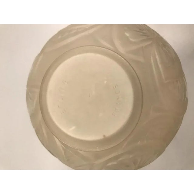 Art Deco Bulbous Frosted Glass Vase by Etling, 1920s For Sale - Image 3 of 4