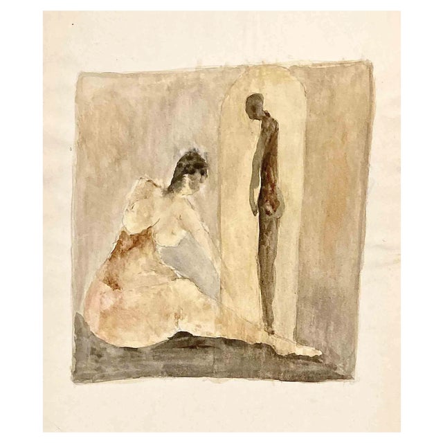 David Euler, Guilt, Gouache Drawing, 1987 For Sale