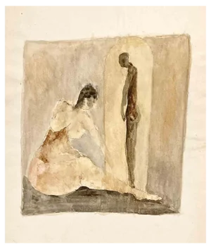 David Euler, Guilt, Gouache Drawing, 1987