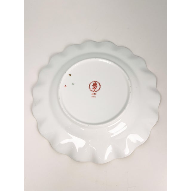 1980s Royal Crown Derby Old Imari 1128 Fluted Dessert Plate For Sale - Image 10 of 11