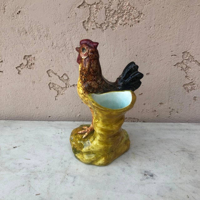 Late 19th Century 19th Century Majolica Hen Vase, Delphin Massier For Sale - Image 5 of 18