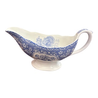 Spode Festival Blue Gravy Boat For Sale