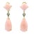 Vintage 1980s 18k Gold Pink Coral and Diamond Drop Earrings, Pair For Sale - Image 10 of 11