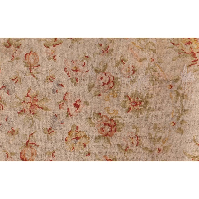 Beige Oversized Antique Savonnerie Rug from France For Sale - Image 8 of 9