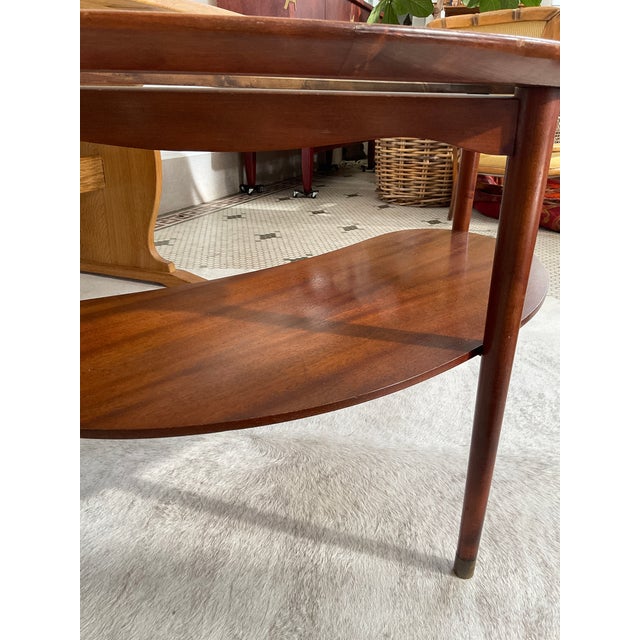 1950s Attributed to Anton Kildeberg Organic Kidney Shaped Mahogany Coffee Table For Sale - Image 16 of 18