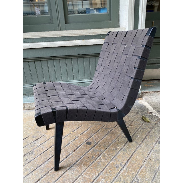 Jens Risom Webbed Black Lounge Chair For Knoll Chairish
