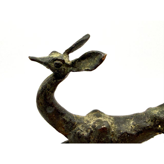 Black 1950s Bronze Stag by the noted American Sculptor Frank Eliscu Original Receipt For Sale - Image 8 of 15