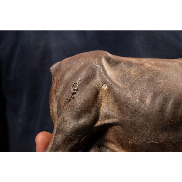 Early 20th Century Cast Iron Butcher Shop Bull Finial For Sale - Image 4 of 6