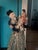 1940s 1940s Lamp With Japanese Ceramic Figurine Mounted on a Turned Wooden Base For Sale - Image 5 of 6